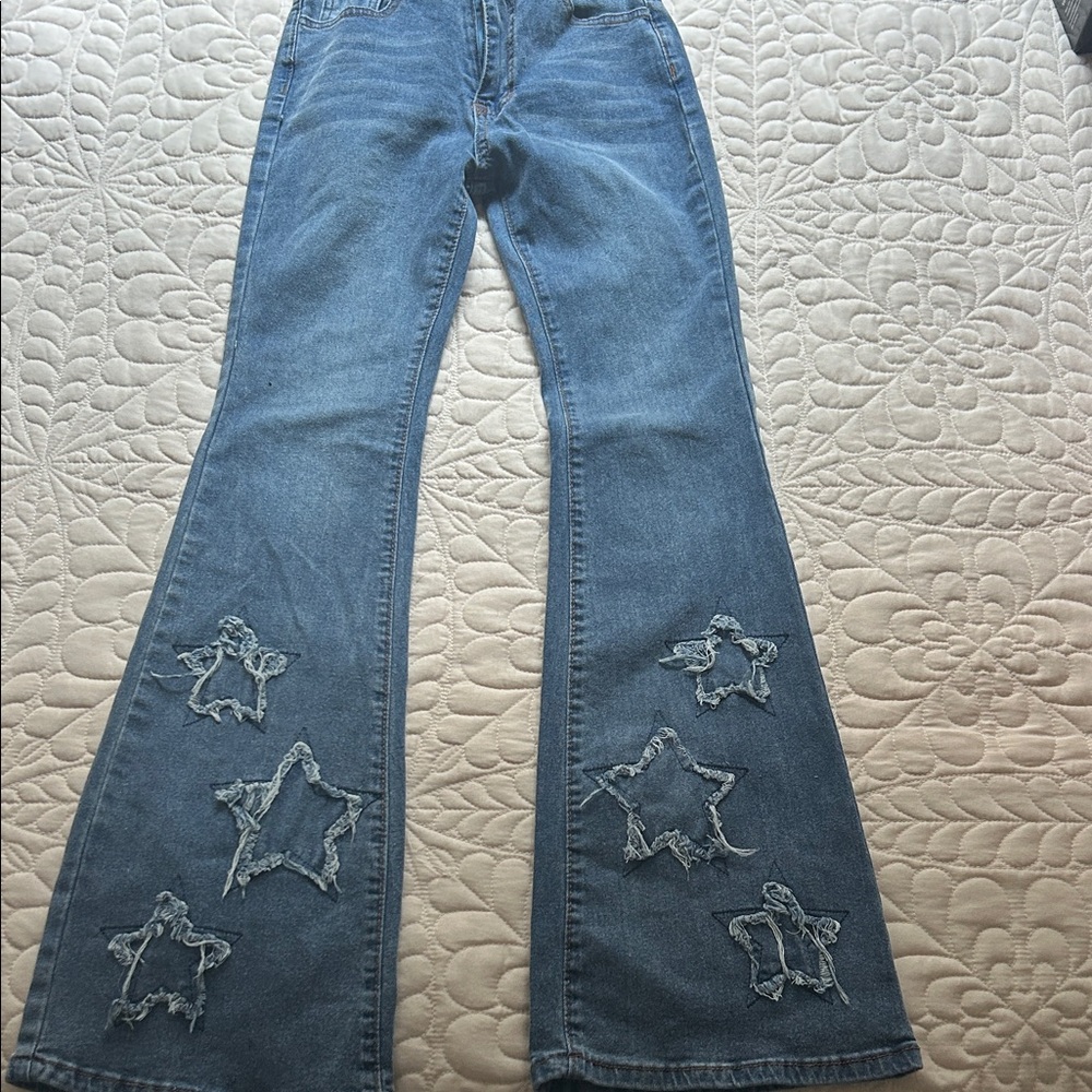 CUTE OVERLOAD!! Youth Blue Star-Embellished Jeans